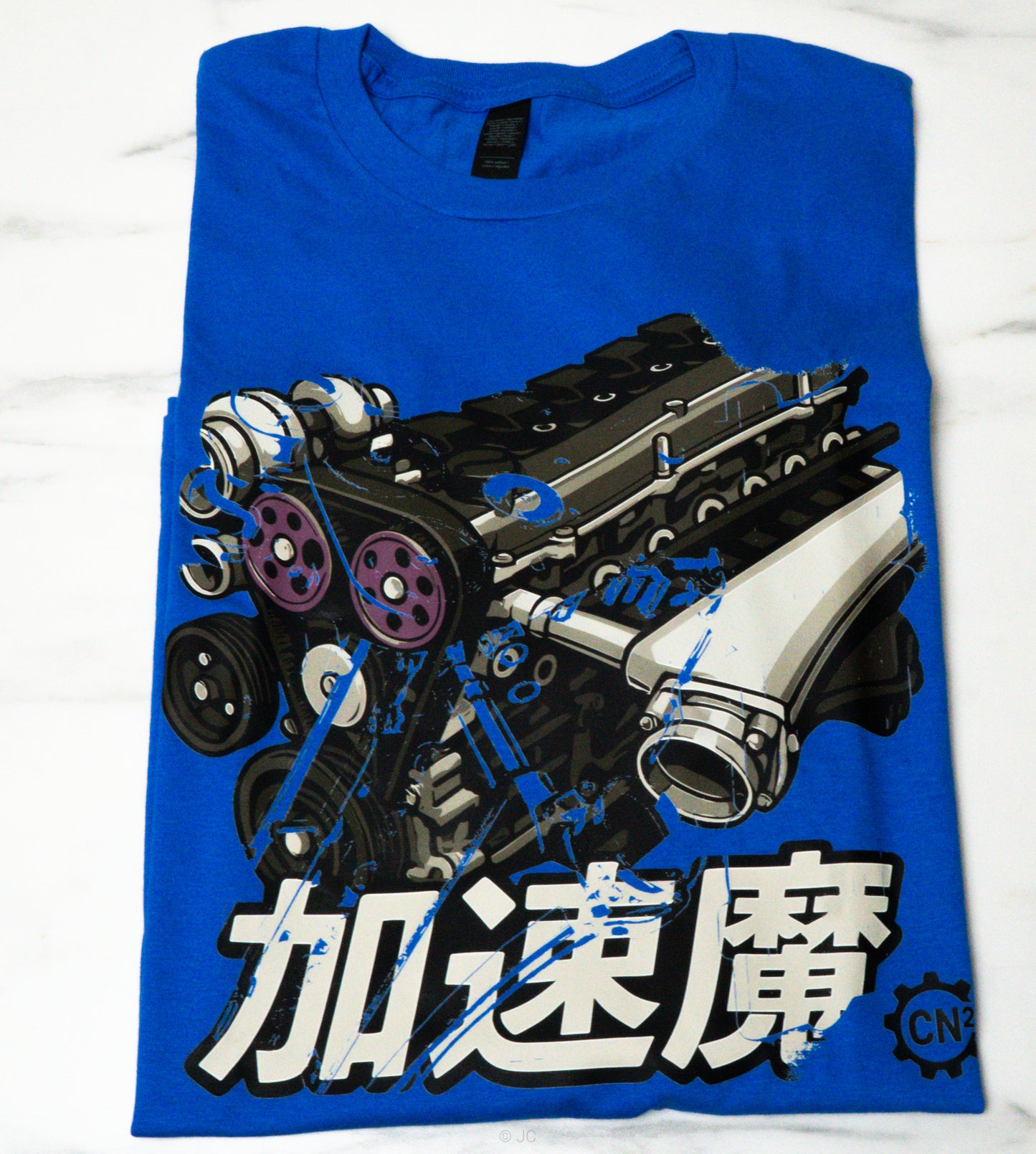“加速魔” 2JZ Acceleration Demon T-Shirt – Blue