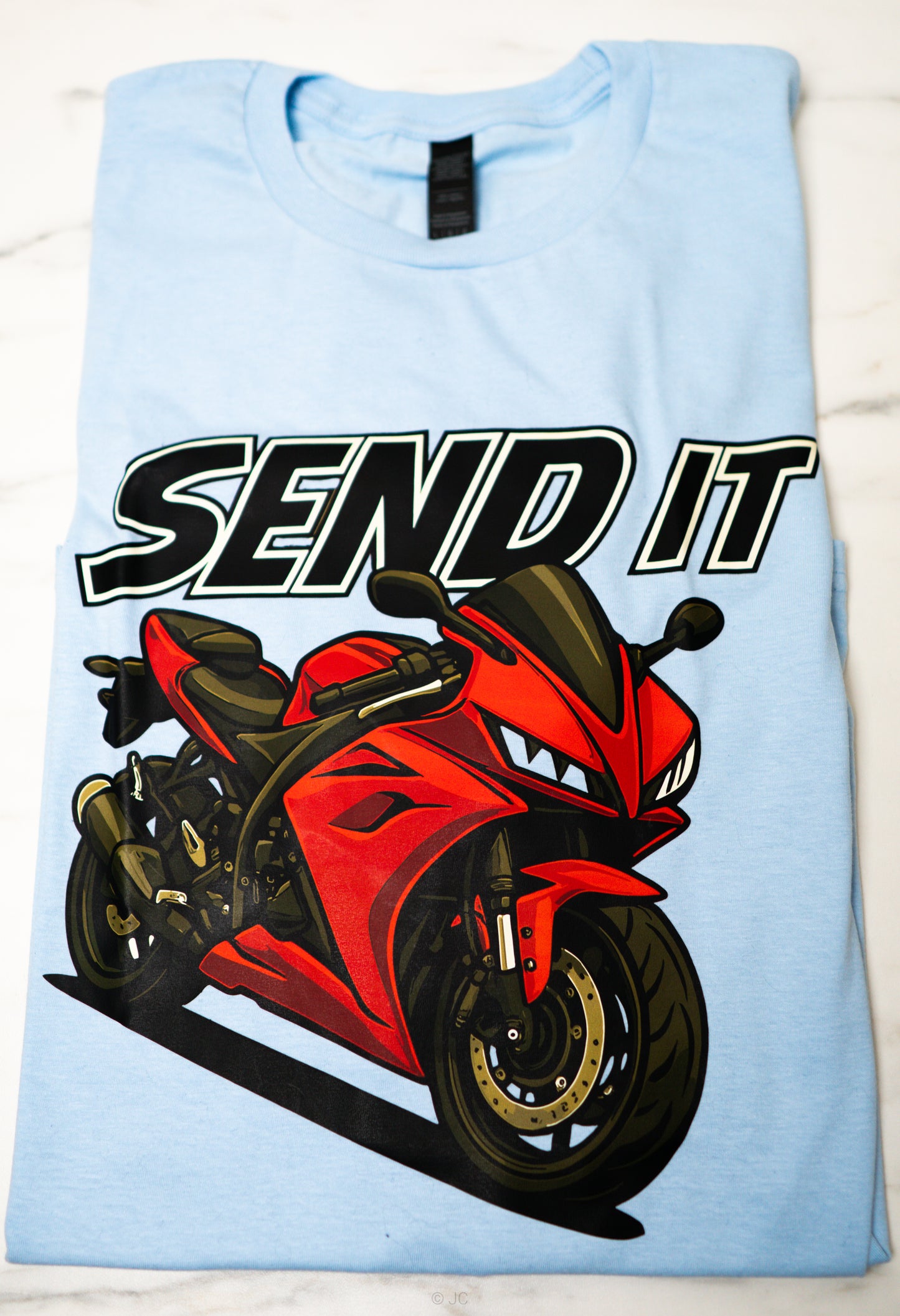 SEND IT Sportbike T-Shirt – Light Blue