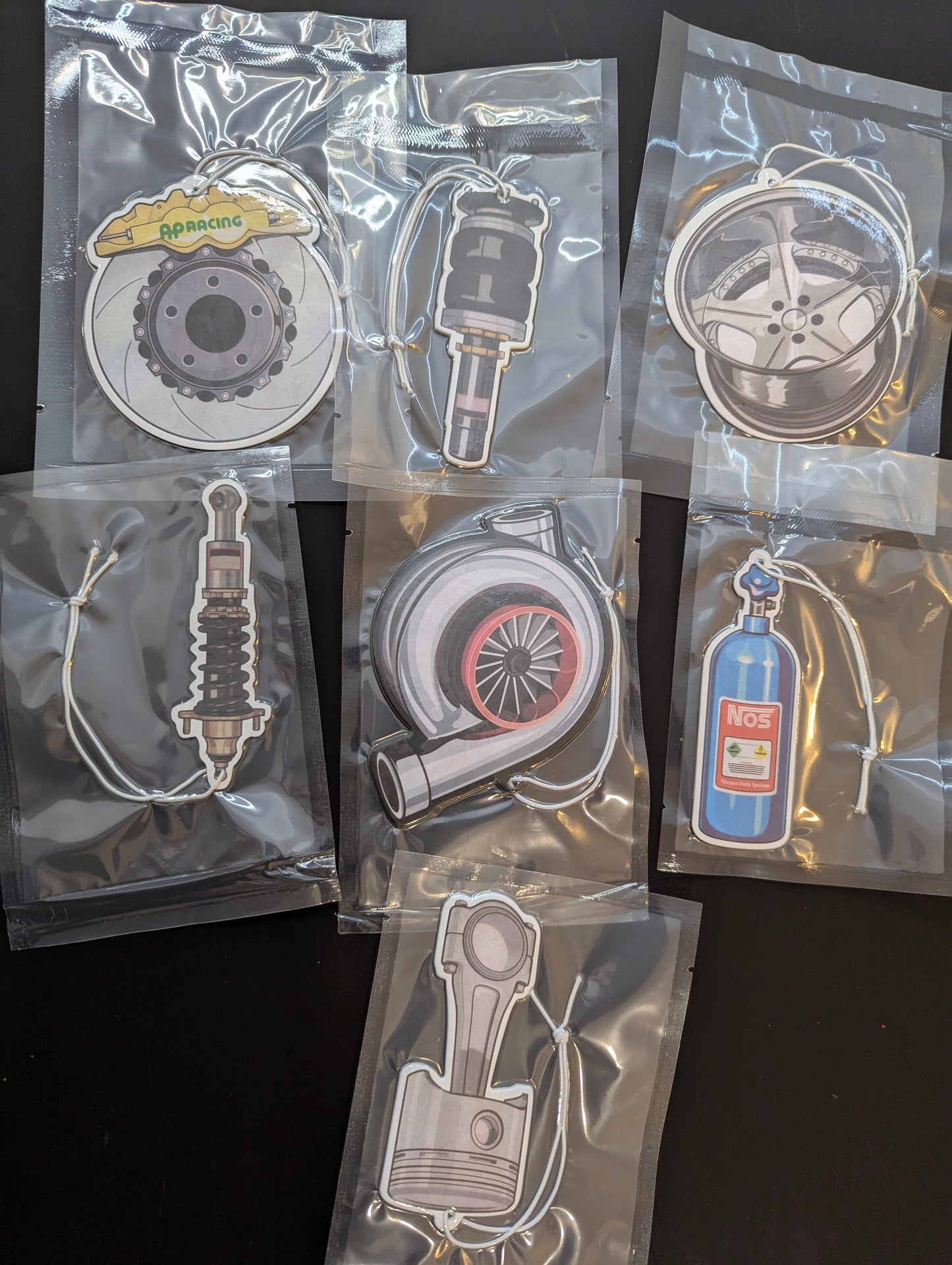 Car Parts Air Freshener Bundle (30-Pack) - Turbo, NOS, Piston & More - Original Air Freshener for Car Maintenance
