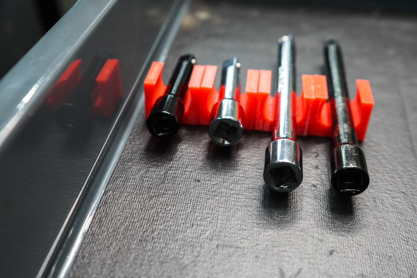 Modular Ratchet Extension Tool Organizer with Super Strong Magnetic Base for 3/8 size