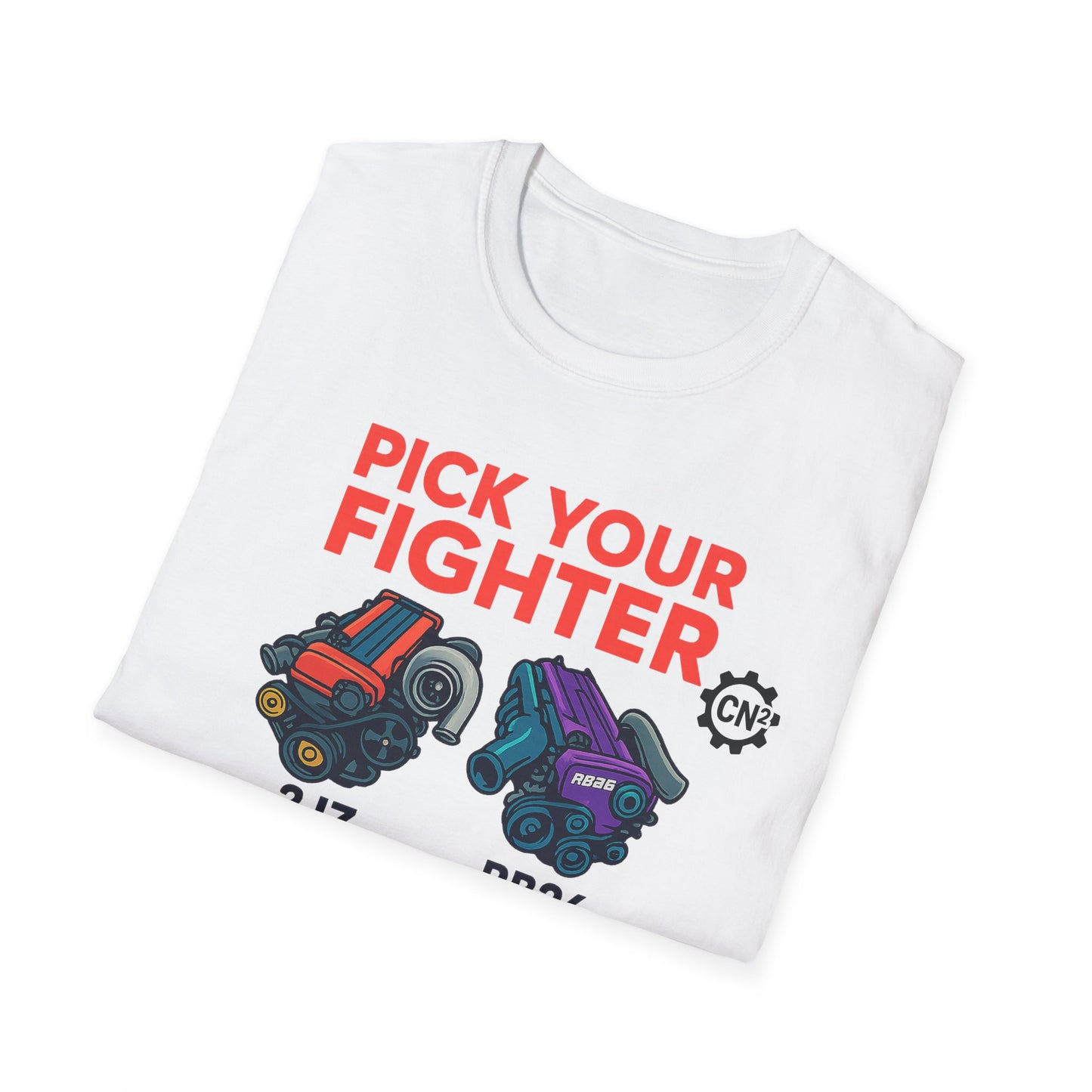 Pick Your Fighter T-Shirt — Engine Swap Car Parts Graphic Tee (2JZ RB26 13B EJ20)