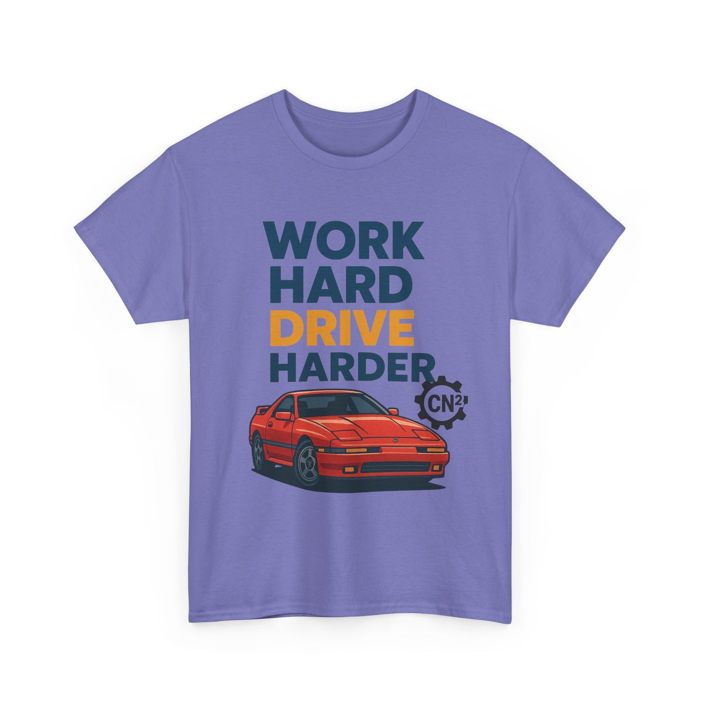Work Hard Drive Harder T-Shirt | Retro Red Sports Car Graphic