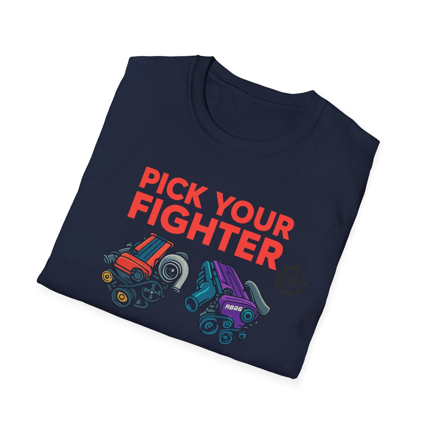 Pick Your Fighter T-Shirt — Engine Swap Car Parts Graphic Tee (2JZ RB26 13B EJ20)