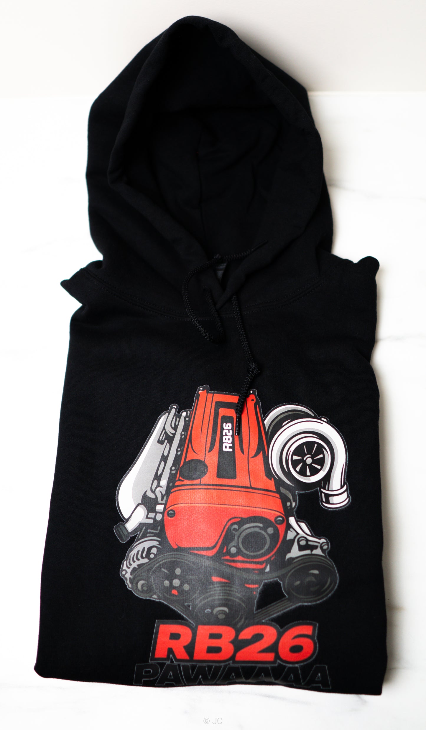RB26 PAWAAAA Graphic Hoodie – Black