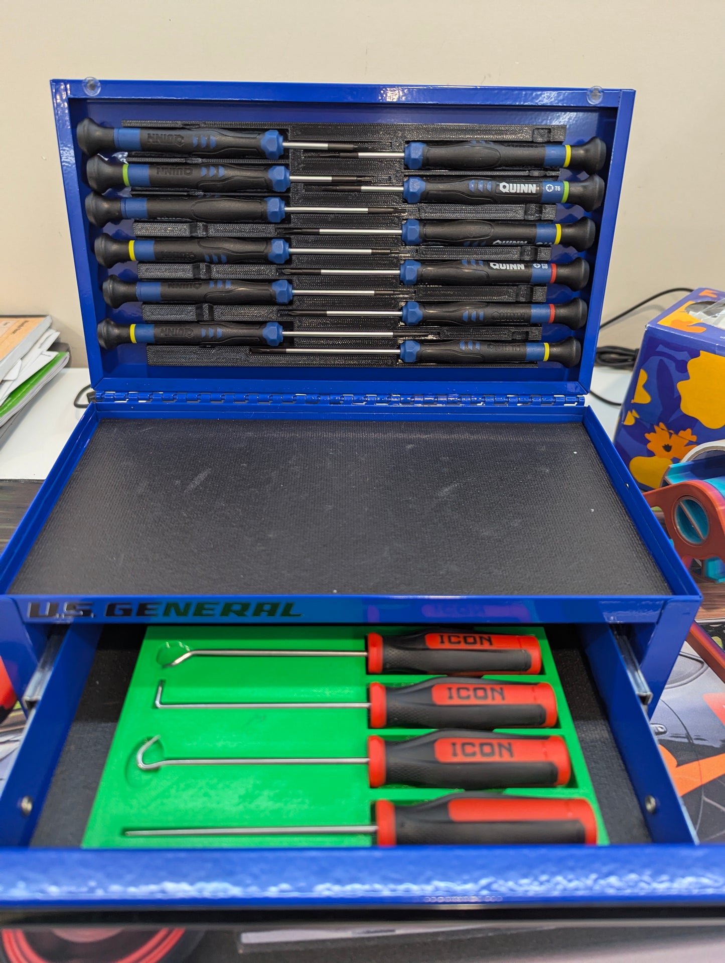 Magnetic Tool Organizer System for Harbor Freight Small Toolbox (US General)