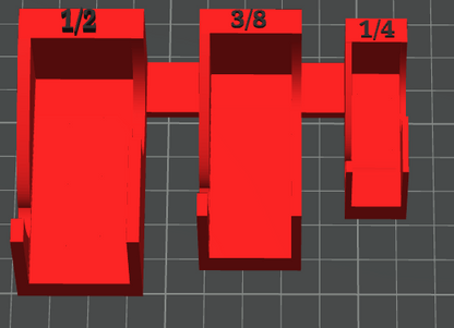 Magnetic Ratchet Holder Wall Mount Set - 1/4", 3/8", 1/2" Sizes with Top & Bottom Support Brackets for 3D Printed Modular Mounts