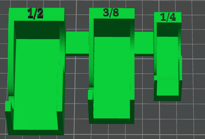 Magnetic Ratchet Holder Wall Mount Set - 1/4", 3/8", 1/2" Sizes with Top & Bottom Support Brackets for 3D Printed Modular Mounts