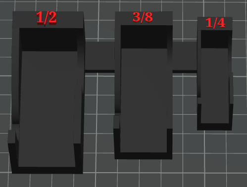 Magnetic Ratchet Holder Wall Mount Set - 1/4", 3/8", 1/2" Sizes with Top & Bottom Support Brackets for 3D Printed Modular Mounts