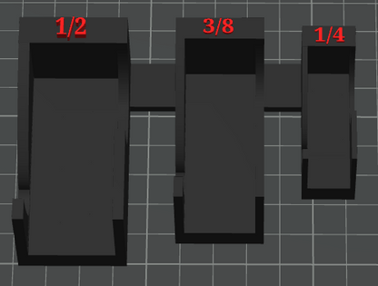 Magnetic Ratchet Holder Wall Mount Set - 1/4", 3/8", 1/2" Sizes with Top & Bottom Support Brackets for 3D Printed Modular Mounts