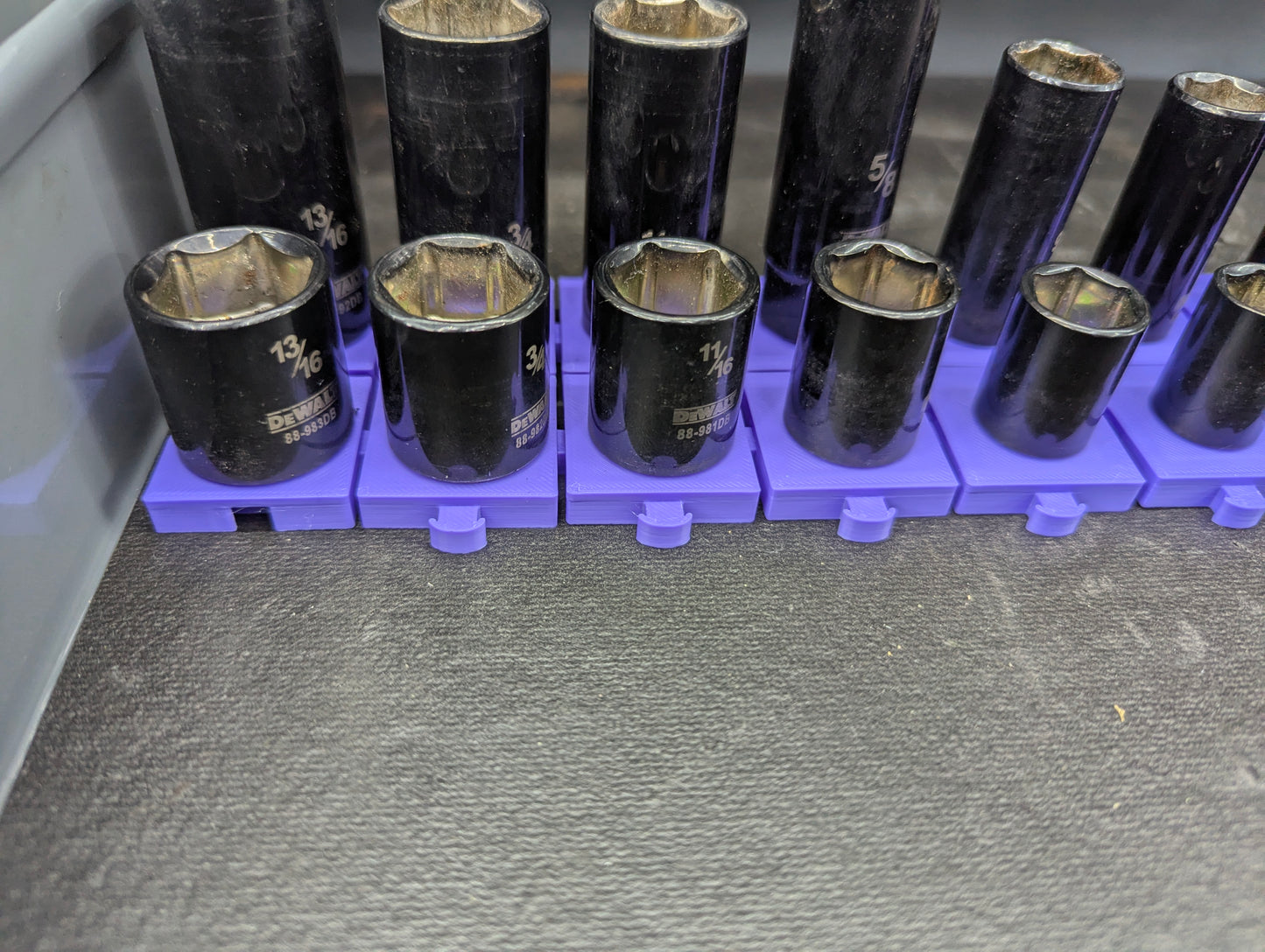 Magnetic Modular Socket Organizer Grid – Customizable 1/4”, 3/8”, 1/2” Tool Drawer Holder