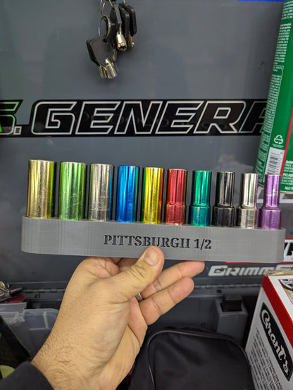 Magnetic 1/2" Socket Organizer Tray – PITTSBURGH Compatible (Harbor Freight)