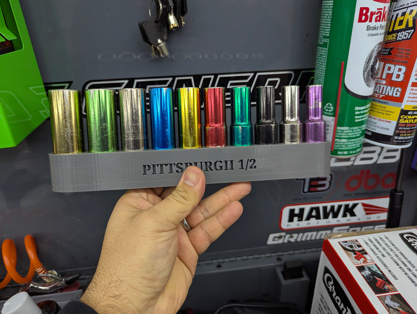 Magnetic 1/2" Socket Organizer Tray – PITTSBURGH Compatible (Harbor Freight)